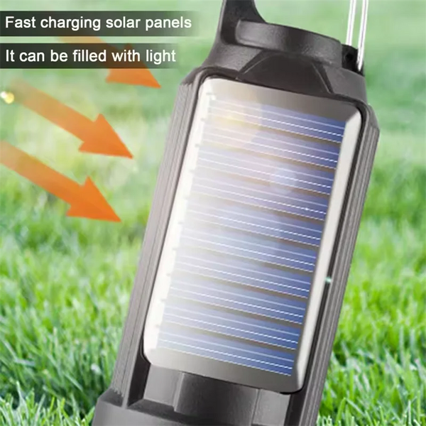 Bec LED Portabil Reîncărcabil – Panou Solar și USB-C